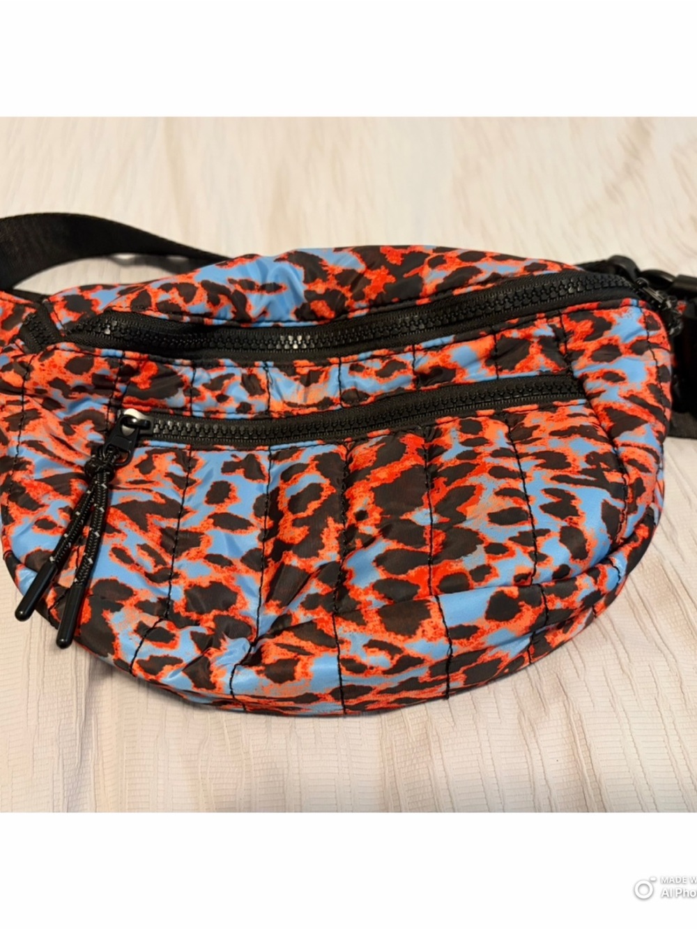 Free People - Vibrant Red & Blue Leopard Print Belt Bag